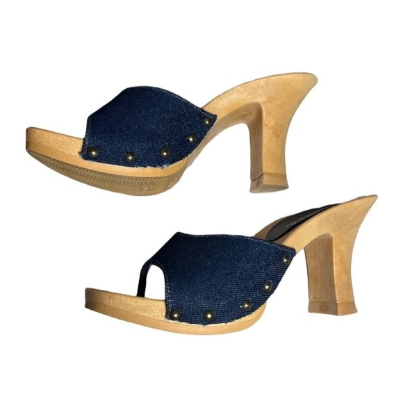 Candie's Y2K Platform Sandals / Heels, Denim Strap, Size: 5-Women - Picture 1 of 5